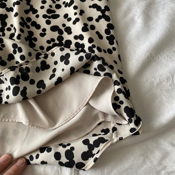 RW & Co. Women's Sleeveless Lined‎ Black Spatter Pattern Satin Blouse Size XL - Picture 5 of 10